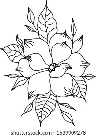 Vector line art beautiful flower