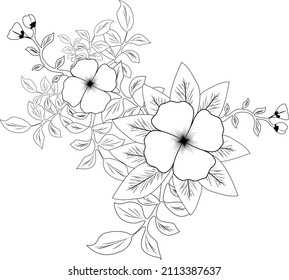 Vector line art beautiful flower