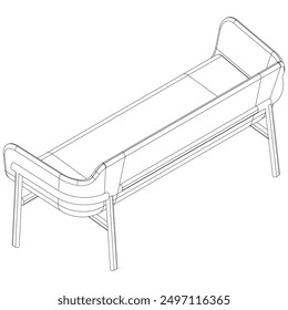 Vector Line Art of Bed. Simple and Elegant Design for Interior and Bedroom Inspiration