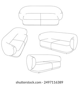 Vector Line Art of Bed. Simple and Elegant Design for Interior and Bedroom Inspiration