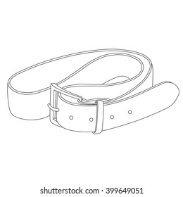 Vector line art belt. Hand-drawn illustration isolated on white. Can be used for graphic design, textile design or web design.