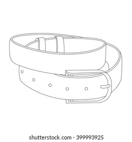 Vector line art belt. Hand-drawn illustration isolated on white. Can be used for graphic design, textile design or web design.