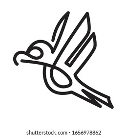 Vektorillustration Line Art, Vogel, Papagei, Adler Logotype, Icon.