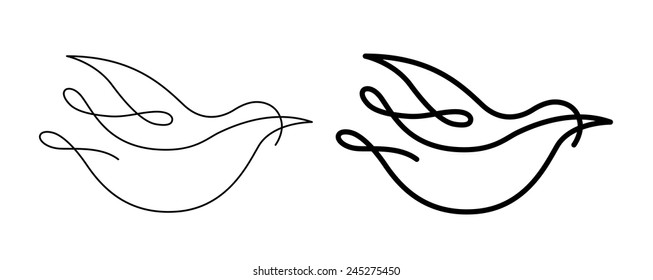 Vector Line Art Bird Shape