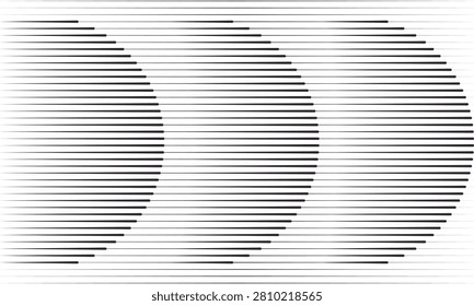 Vector Line Art Black Half Circular Pattern Background