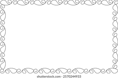 Vector Line art Black and White Boarder designs for Frame and page decoration