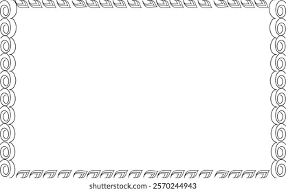 Vector Line art Black and White Boarder designs for Frame and page decoration