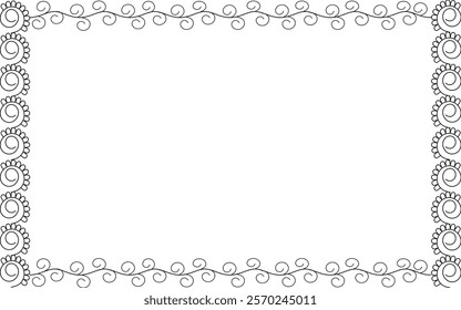 Vector Line art Black and White Boarder designs for Frame and page decoration