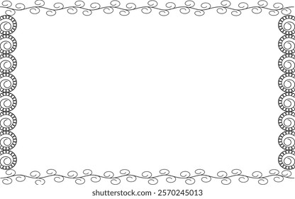 Vector Line art Black and White Boarder designs for Frame and page decoration