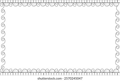 Vector Line art Black and White Boarder designs for Frame and page decoration
