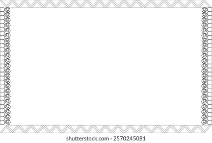 Vector Line art Black and White Boarder designs for Frame and page decoration