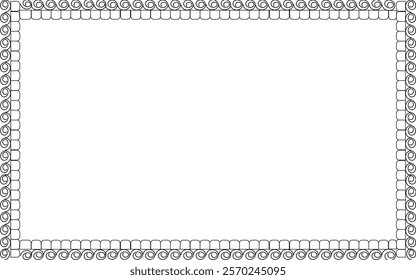 Vector Line art Black and White Boarder designs for Frame and page decoration