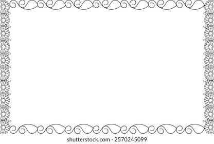 Vector Line art Black and White Boarder designs for Frame and page decoration