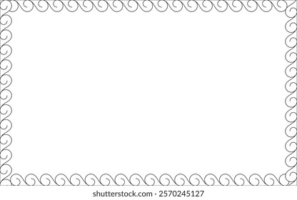 Vector Line art Black and White Boarder designs for Frame and page decoration