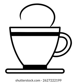 Vector línea arte blanco y negro una tapa de té