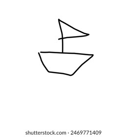 Diseño de embarcaciones de arte de línea de Vector