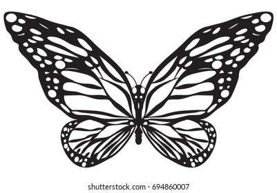 A vector line art butterfly. 