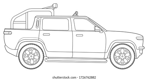 Vector Line Art Car Concept Design Stock Vector (royalty Free 