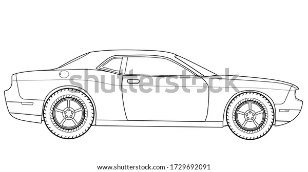 Vector Line Art Car Concept Design Stock Vector (royalty Free) 1729692091