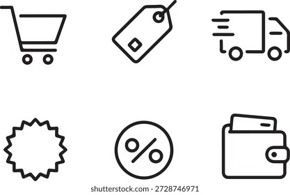 colección de arte de línea de Vector de los iconos de envío en estilo de contorno mínimo. Incluye entrega, paquetes, camiones, carga y logística para App, Sitios web y uso comercial.