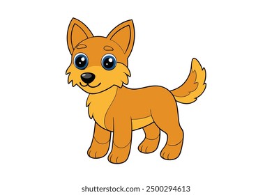 Vektorgrafik Linie Kunst süß Hund Illustration lustige Cartoon Tier Clip Art auf weißem Hintergrund