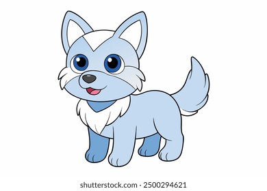 Vector Line Art Cute Dog Illustration Funny Cartoon Animal Clip art on White Background