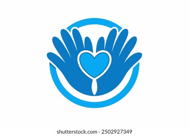 Arte de la línea del Vector de la mano linda levantada en la Ilustración vectorial blanca del fondo, icono del logotipo, Clipart