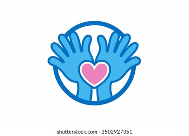 Vector Line Art of Cute Hand Raised on White Background Vector Illustration, Logo Icon, Clipart