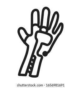 Vector Line Art, Cyborg, Robot Hand Logotype, Icon.