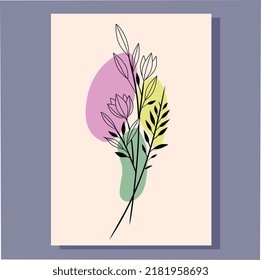 flores decorativas de líneas vectoriales para las habitaciones interiores parte 4