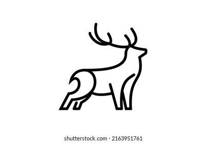 Vector Line Art Deer Illustration
