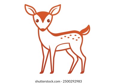 Vektorgrafik der Linie Art of Deer auf weißem Hintergrund, Vektorgrafik und Logo-Symbol-Clipart