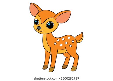 Vector Line Art of Deer on White Background Vector Illustration and Logo Icon Clipart