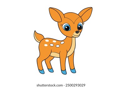 Vector Line Art of Deer on White Background Vector Illustration and Logo Icon Clipart