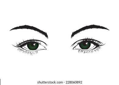 Vector line art detailed isolated eyes. File arranged in layers. Gradient and transparency were used to create this file.