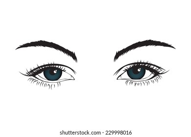 Vector line art detailed isolated eyes. File arranged in layers. Gradient and transparency were used to create this file.