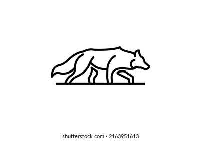 Vector Line Art Dog Wolf Illustration
