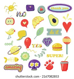 Arte de la línea de vector Dibujo de dibujos animados de objetos y símbolos. Doodle. Se utiliza para el diseño de conceptos. Todos los objetos están separados. Ilustración del vector