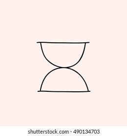 Vector line art Doodle cartoon web icon. Hourglass