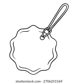 vector line art drawing illustration of a tag label