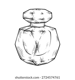 Vektorliniengrafik eines Parfums