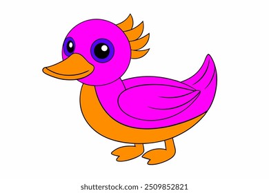 Vector Line Art of a Duck on White Background. Duck Vector Illustration Vector Logo Icon Clipart