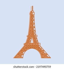 Vector line art of Eiffel tower in Paris, France.