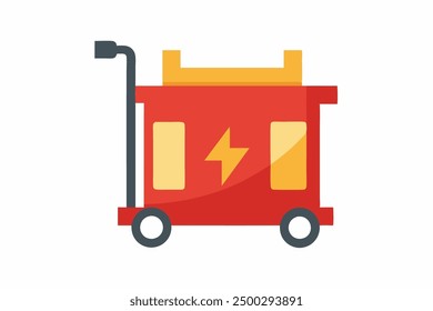 Vector Line Art of Electric Charge Caddy on White Background Vector Illustration, Logo Icon, Clipart