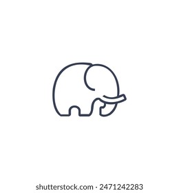 Vector línea arte elefante animal logo