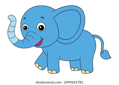 Arte de la línea del Vector del elefante en la Ilustración vectorial blanca del fondo, icono del logotipo, Clipart