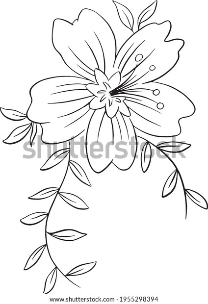 Vector Line Art Floral Flowers Tattoo Style
for Valentines