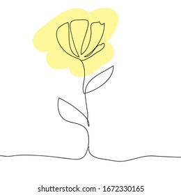 Kunstblume der Vektorillustration. Minimalismus, eleganter, einzeln auf weißem Hintergrund