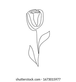 Kunstblume der Vektorillustration. Minimalismus, eleganter, einzeln auf weißem Hintergrund