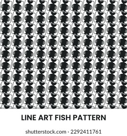 plantilla de patrón de formación de peces de línea vectorial